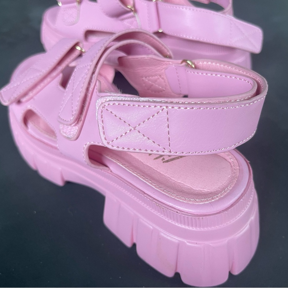 Pink gladiator sandals